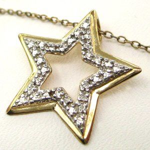 Sweet Diamond 5-Point Star Pendant in 925 Vermeil